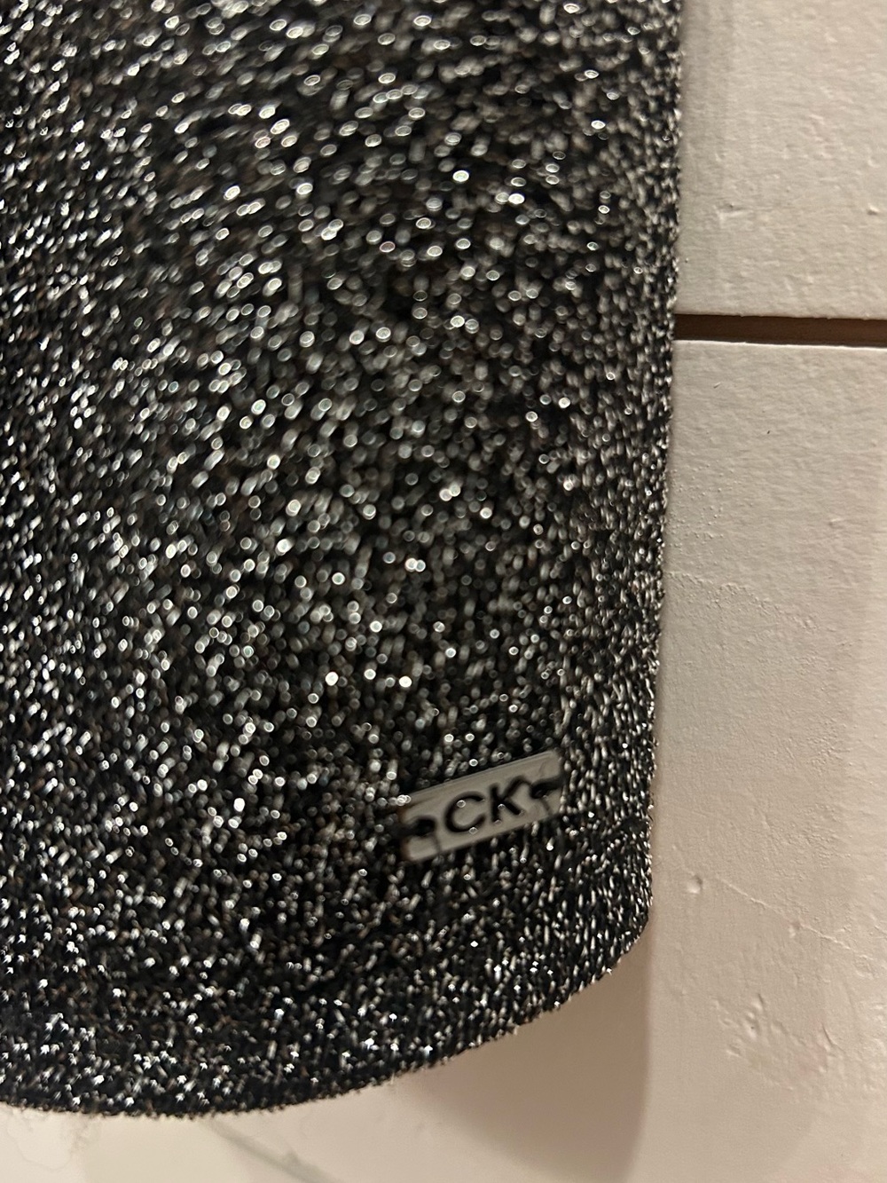 Calvin Klein Metallic Black Short-Sleeve Sparkle Top - Picture 4 of 9